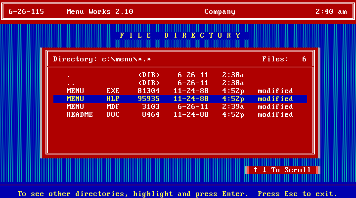 MenuWorks 2.10 - Files